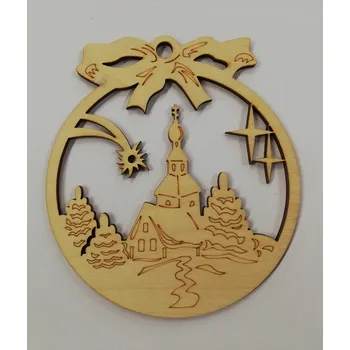 Vánoční dekorace Dřevěný výřez vánoční ozdoba č.19