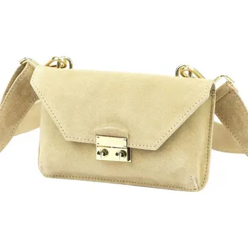 Kabelka Kožená kabelka Luka 24-077 - tmavě béžová