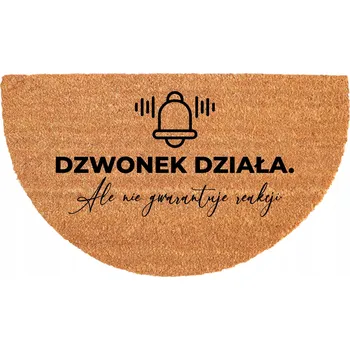 Rohožka ROHOŽKA KOKOSOVÁ POLOKRUHOVÁ 40X70CM ODOLNÁ EKOLOGICKÁ PROTISKLUZOVÁ