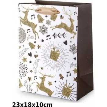 Dárková taška Dárková taška Vánoce 10 x 18 x 23 cm sobí