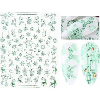 Samolepky na nehty SNĚHOVÉ VLOČKY VÁNOČNÍ E89