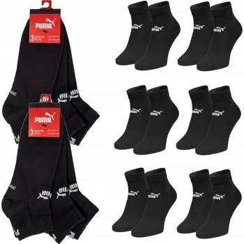 Pánské ponožky Ponožky Puma černé bavlněné 39-42 6 párů