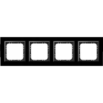 vypínač Ospel Sonata rámeček čtyřnásobný černý sklo