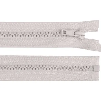 Zip Kostěný zip No 5 délka 45 cm bundový - šedá světlá