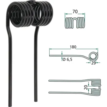 Sběrací pero o délce 180 mm pro Krone lisy na balíky, sběrací vozy k sběracímu ústrojí