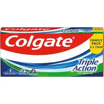 zubní pasta Colgate Triple Action duo zubní pasta 2 x 75 ml