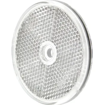 Příslušenství pro přívěs Odrazka kulatá bílá k přišroubování o průměru 6 cm s vnitřní dírou z odolného plastu