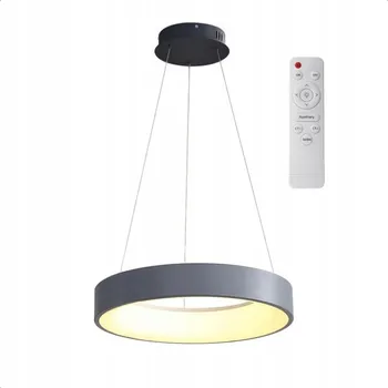 Stropní svítidlo LED 44W ZÁVĚSNÝ LUSTR 3 + DÁLKOVÝ OVLADAČ ŠEDÁ STŘÍBRNÁ