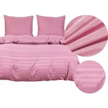 Povlečení Damašek hotelové Povlečení s pruhy 160x200 růžová, bonbónová