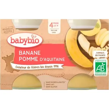 Babybio ovocná svačinka jablko a banán 2x130 g