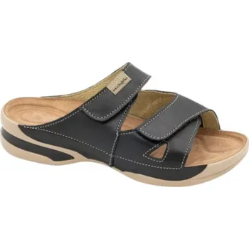 Dámské pantofle Dámské zdravotní pantofle Medistyle kožené černé Maruška na kladívkové prsty - 35