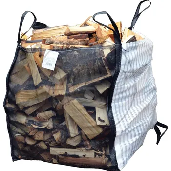 Big-Bag na palivové dřevo o rozměru 900 × 900 × 1400 mm a nosnosti 1000 kg