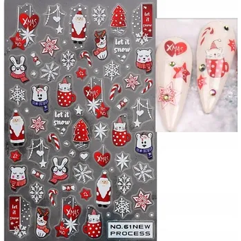 samolepka 3D Samolepky na nehty vánoční ozdoby R149