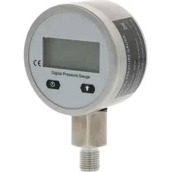 Digitální manometr 0–250 bar o průměru 60 mm se spodním přípojem G 1/4" BSP