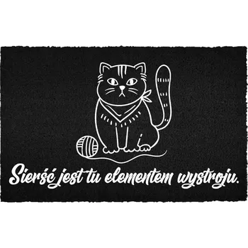 KOKOSOVÁ ROHOŽKA 40X60 ČERNÁ KE DVEŘÍM S VTIPNÝM NÁPIS "SRST = DEKORACE"