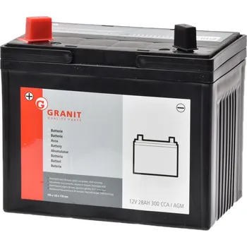 Příslušenství pro zahradní traktor Baterie AGM 12V 28Ah 280 A plus vlevo uzavřená a bezúdržbová pro zahradní traktory a další zahradní a komunální techniku