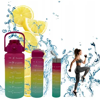 Láhev LAHEV NA PITÍ MOTIVAČNÍ LÁHEV S ODMĚRKOU VZDUCHOTĚSNÁ SADA BPA-FREE FITNESS SPORT