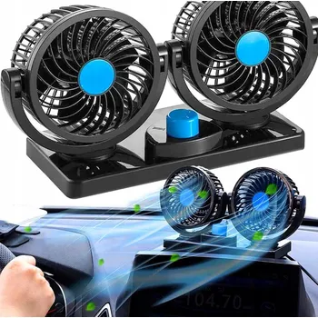 Domácí ventilátor Dvouventilátorový ventilátor do auta 12V