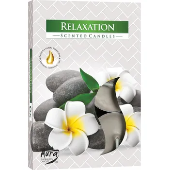Svíčka Parafínové čajové svíčky Relaxation Aura 6 ks