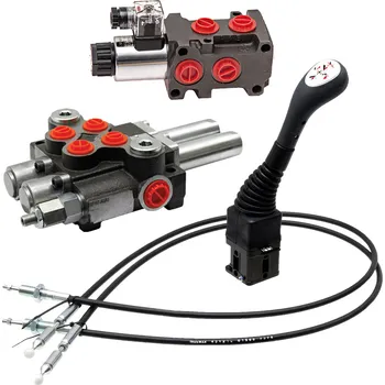 Rozvaděč Hydraulický rozvaděč s třetí funkcí v sadě s joystickem a lanovody pro čelní nakladač