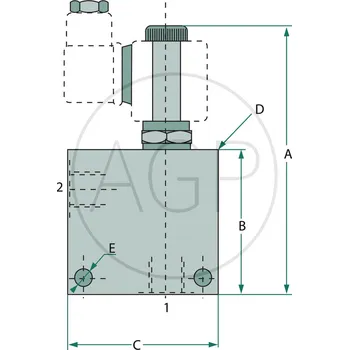 Ventil 2/2- cestný ventil ZWV-E-NO-1-08-S-12V
