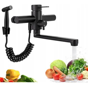 Vodovodní baterie Nástěnná kuchyňská baterie Bedee KUCHYŇSKÁ BATERIE černá