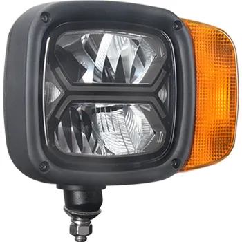 Přední světlomet LED světlomet 12-24 V s vyhříváním levé s obrysovým a dálkovým světlem a s integrovaným blinkrem pro zemědělské a stavební stroje