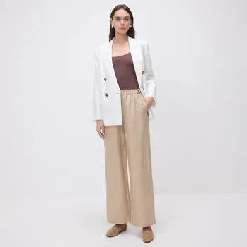 Dámské kalhoty Reserved - Kalhoty s vysokým podílem lnu - béžová - 688AC-08X - 688AC-08X-XL