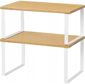Sada 2 bílých kuchyňských polic k vložení na linku nebo do skříňky