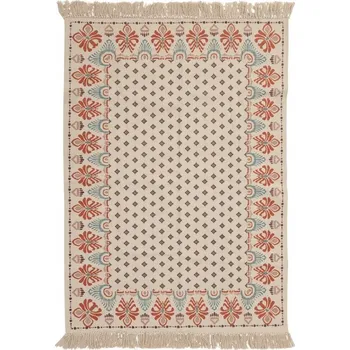 Koberec KOBEREC BAVLNĚNÝ BÉŽOVÝ 120 X 170 CM S TŘÁSNĚMI PERSIAN DESIGN BOHO