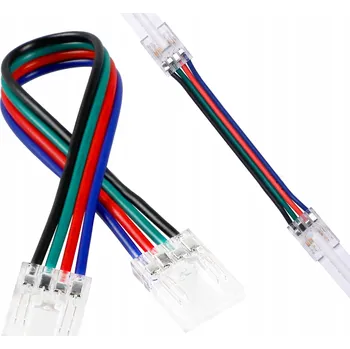 LED páska Spojka pro LED pásky RGB COB 10mm, konektor s kabelem, oboustranná svorka