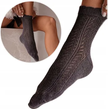 Podprsenka Dámské Ponožky Milena Ažurové Vzor Rybí Kost tmavený melanž 37-41