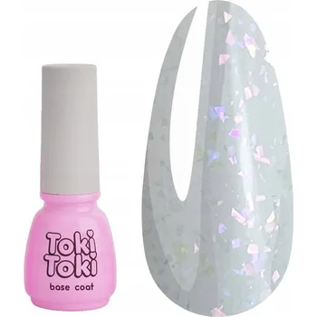 Lak na nehty Hybridní báze Toki-Toki Stars Base SB05 mléčná s vločkami fólie 5 ml