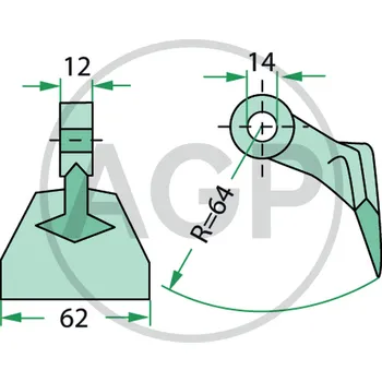 Kladivo Kladivo mulčovače Agricom o průměru díry 14 mm