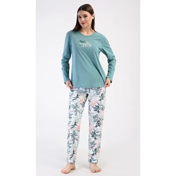 Dámské pyžamo Dámské pyžamo dlouhé Melinda - petrolejová - 1XL