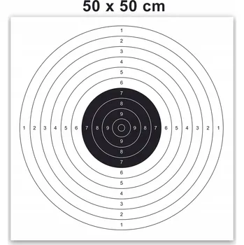 Jednorázové nádobí Papírový střelecký terč 50 x 50 cm, 50 kusů