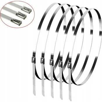 Stahovací páska Kovové stahovací pásky pásky 200 ks 4,6 x 300 mm nerezová ocel