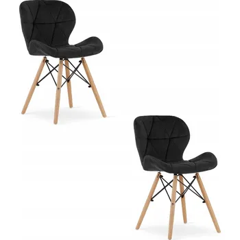 Jídelní židle Židle Oskar černý velur 2 ks