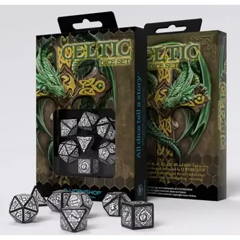 Hrací kostka Sada kostek Celtic - černé/bílé (Q-Workshop)