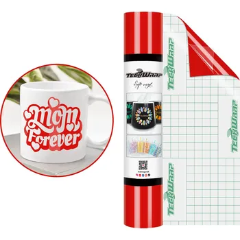 Samolepící dekorace Lesklý - Pure Red - samolepící vinylová folie TeckWrap Velikost: 0,3 x 1,5 m