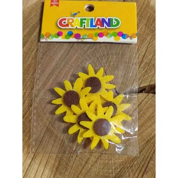 umělá květina Filcový květ Ø30 mm slunečnice 5 ks