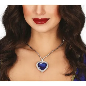 Náhrdelník Guirca Strieborný náhrdelník s modrým srdcem