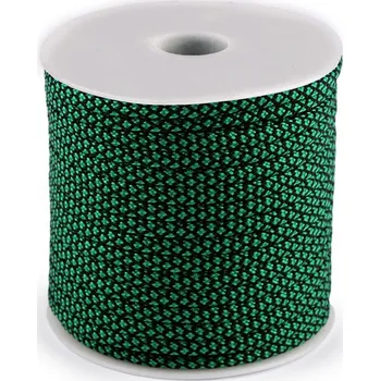 Příze Oděvní šňůra s duší Ø4 mm - 3 zelená černá