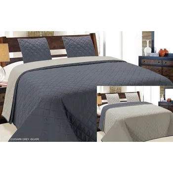 Přehoz na lůžko Přehoz na postel Euromat polyester 220 cm x 240 cm stříbrný