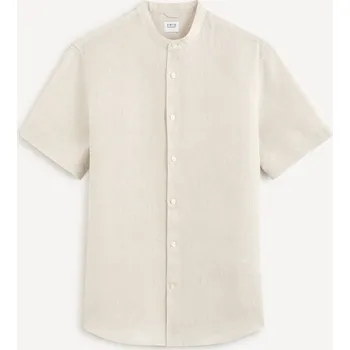 Celio Lněná košile Damaopoc 1120473 Béžová XL