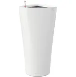 Lechuza Samozavlažovací květináč Delta Premium, 29 × 29 × 56,5 cm, plast, bílá 15500
