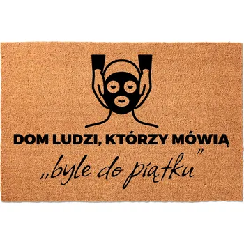 VSTUPNÍ ROHOŽKA 40X60 BÉŽOVÁ KOKOSOVÁ HIT HUMOR NÁPIS JEN DO PÁTKU