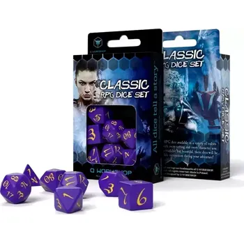Hrací kostka Sada RPG kostek - Purple & Yellow (Q-Workshop)