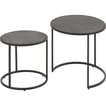 Konferenční stolek 2SET konferenční stolek MOUNTAIN SOUL 60/45 CM černá kamenná dýha