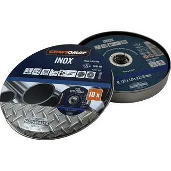 Brusný kotouč Craftomat Sada řezných kotoučů AS60T INOX-BF, ø 125 × 1 × 22,23 mm, 12200 ot./min, 10 ks&nbsp;34688129